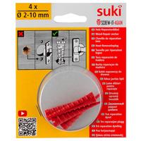 Dübel-Set Screw It Again 4--Teilig. Ø 2-10 mm für Holz - Rot, Basics, Kunststoff (2/11,4/14cm) - Suki