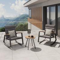 SADA NA BALKON RELAX - šedá/tmavě šedá, Basics, kov/dřevo (82/64/84cm)