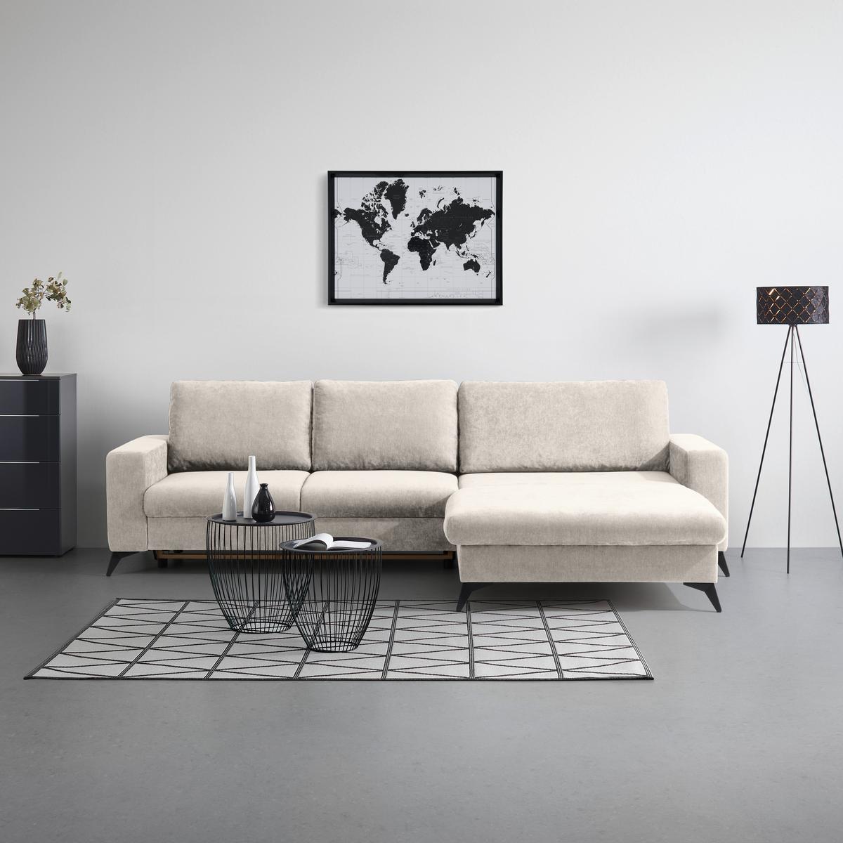 Rohová sedačka SUNNY, oboustranná, ecru - ecru, Moderní, textil (290/87/178cm) - Mömax