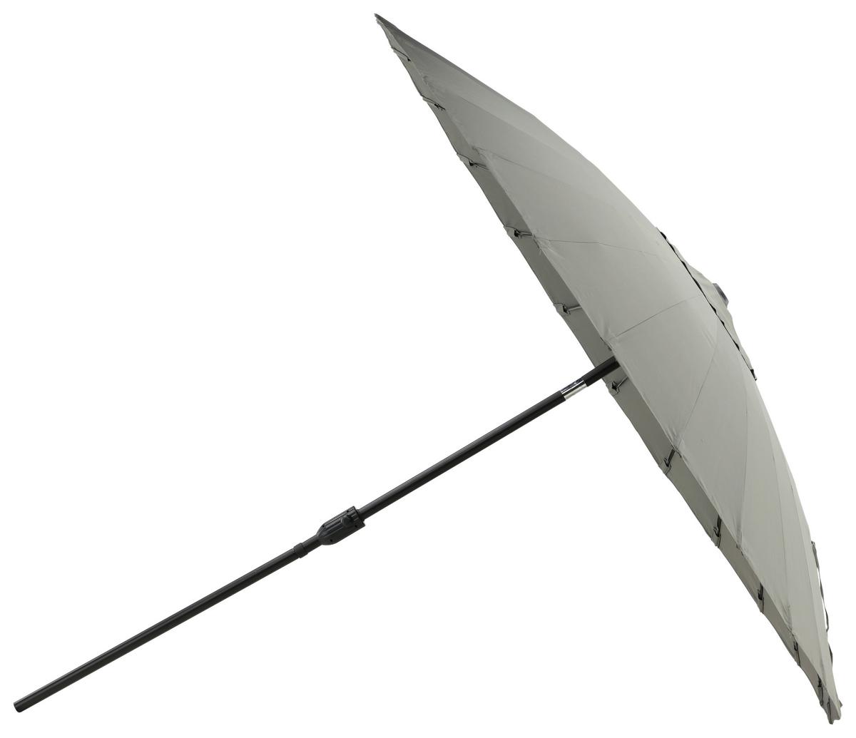 Sonnenschirm DM: 250cm H: 270cm Grau - Grau, KONVENTIONELL (270/270cm) - Gardenson