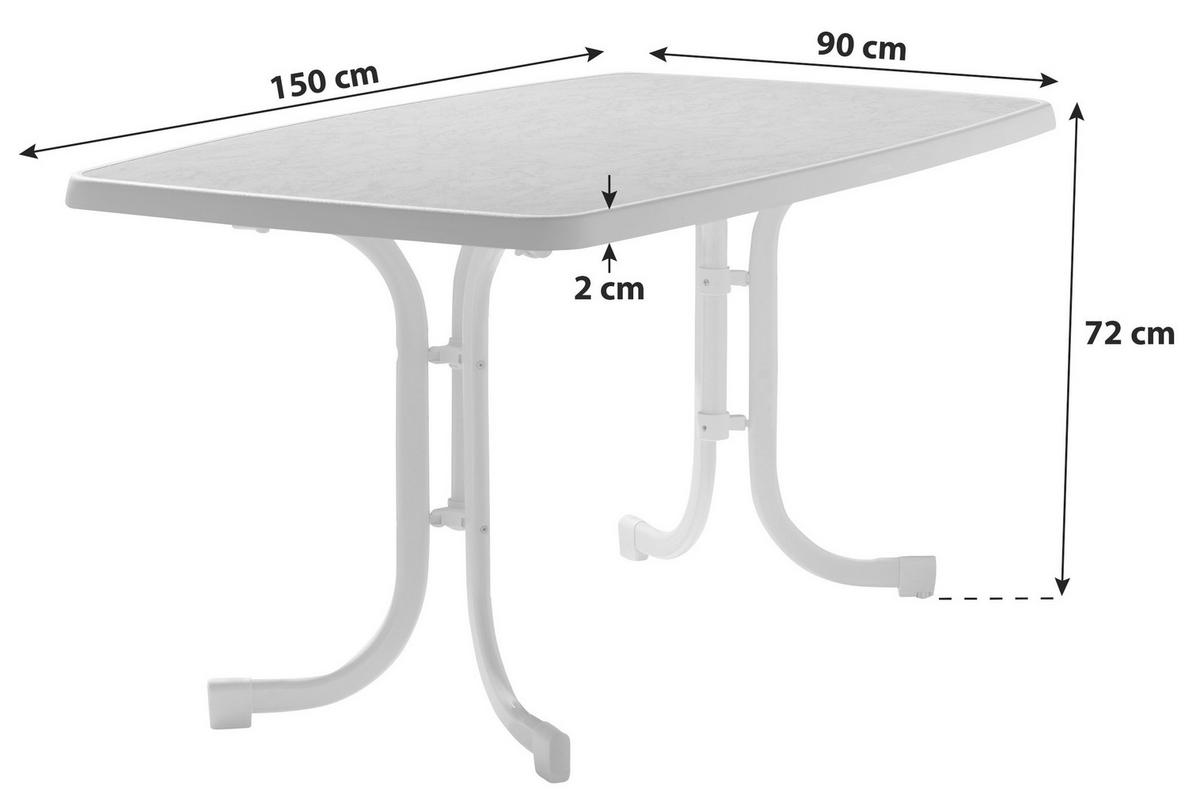 Gartentisch Klappbar Stahl L: 150cm - Anthrazit/Graphitfarben, MODERN, Holzwerkstoff/Metall (150/90/72cm) - Sieger