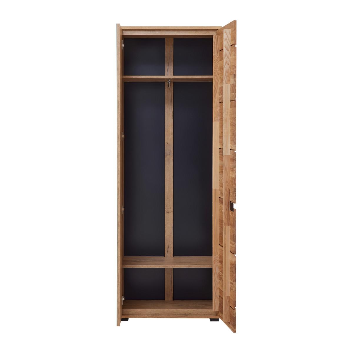 Skříň na odev LOLA dub masiv - divoký dub/černá, Lifestyle, kov/dřevo (70/196/40cm) - ecoTree