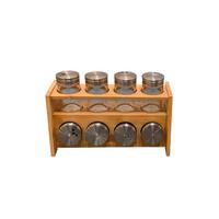 Gewürzregal Ludwig - Klar/Naturfarben, MODERN, Glas/Holz (26,5/12,5/17,5cm) - James Wood