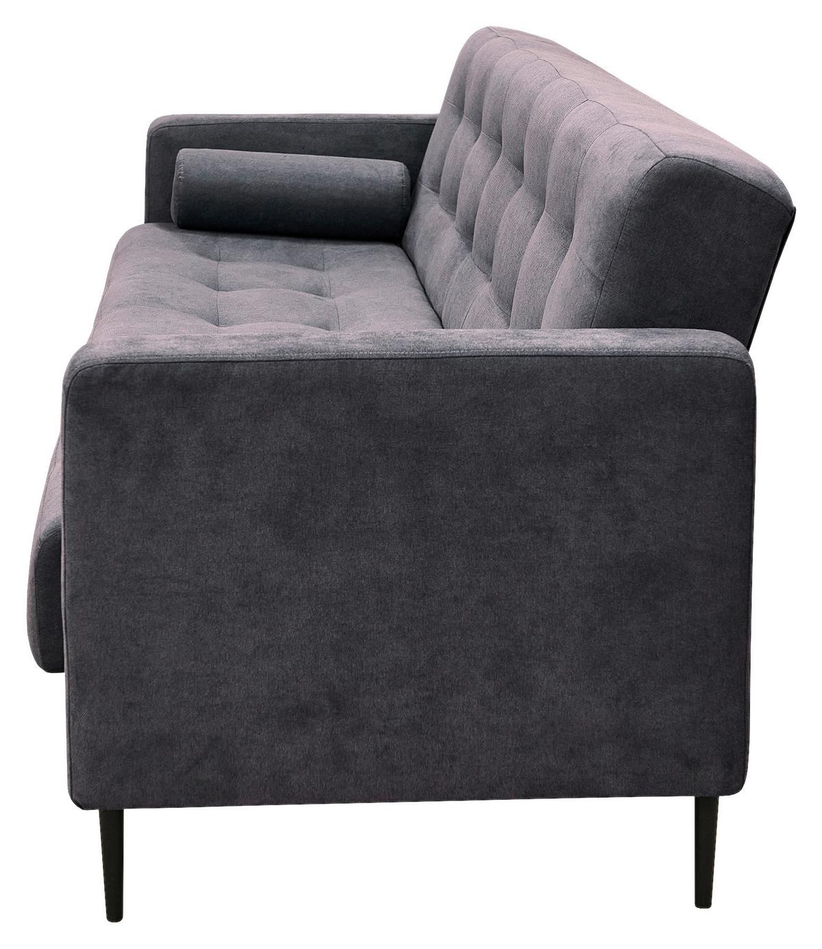 Schlafsofa Seattle Dunkelgrau B: 223cm - Dunkelgrau/Schwarz, Design, Textil (223/89/86cm) - P & B