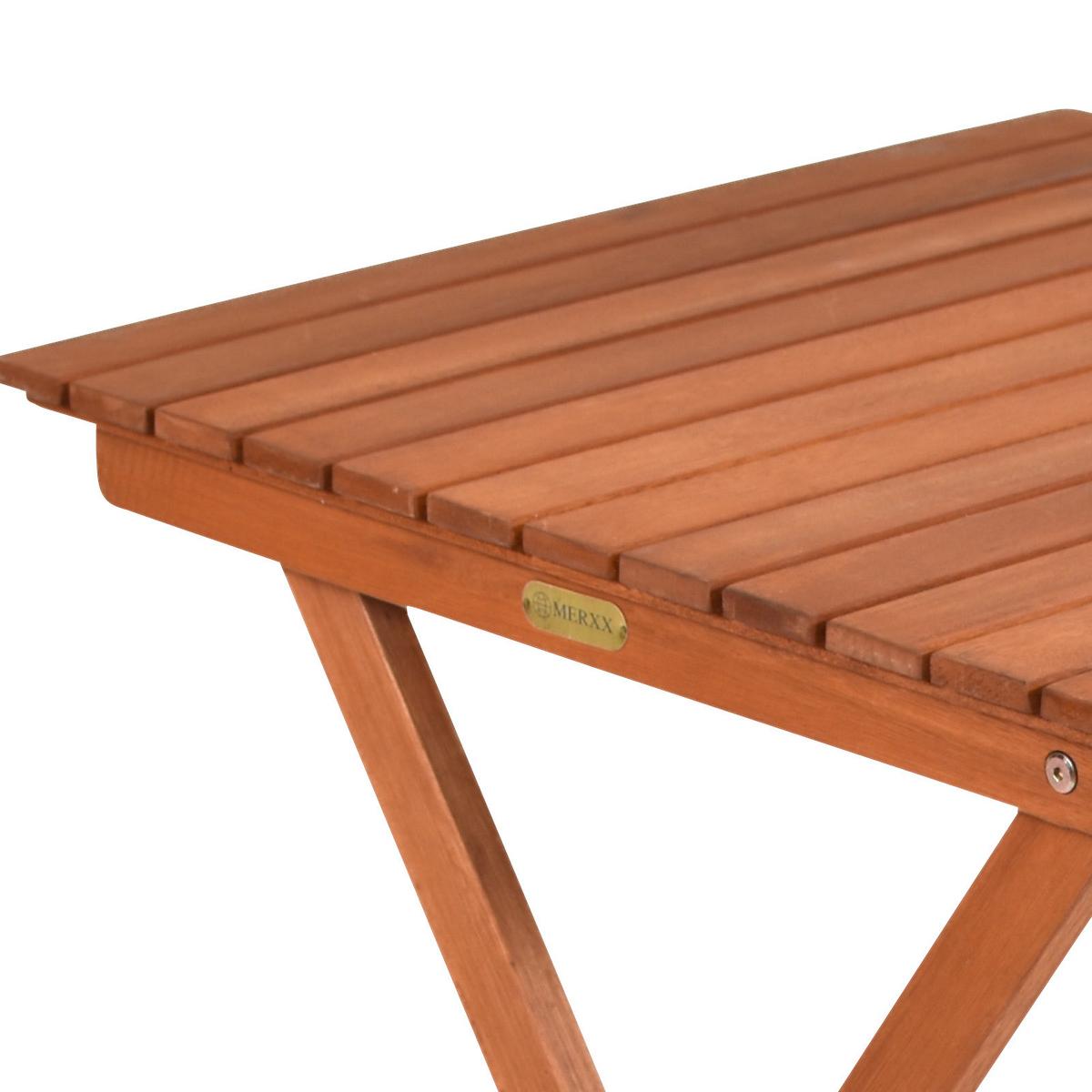 Gartentisch Klappbar Porto Echtholz L: 60 cm - Naturfarben, KONVENTIONELL, Holz (60/74/60cm) - Gardenson