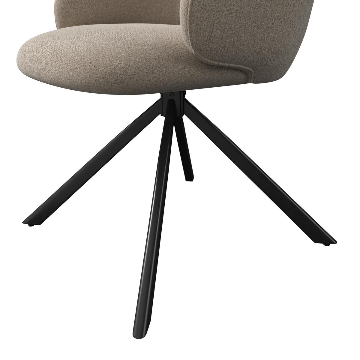 ŽIDLE S PODRUČKAMI LIORA - černá/hnědá, Moderní, kov/textil (57,5/84/61cm) - Bessagi Home