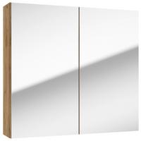 Spiegelschrank Locca Sps 2-Türig Eiche Dekor - Eichefarben/Transparent, KONVENTIONELL, Glas/Holzwerkstoff (65/60/15cm) - MID.YOU