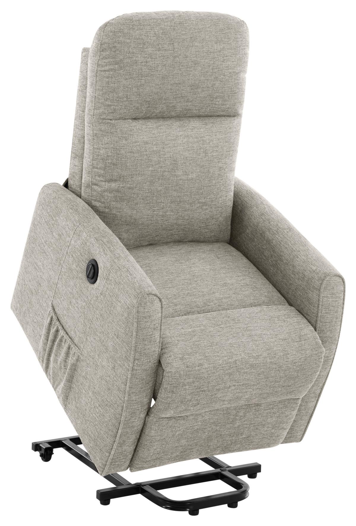 Televízne kreslo ATHEN, s pomocou pri vstávaní - taupe, Modern, kov/drevo (67,5/107/88,5cm)