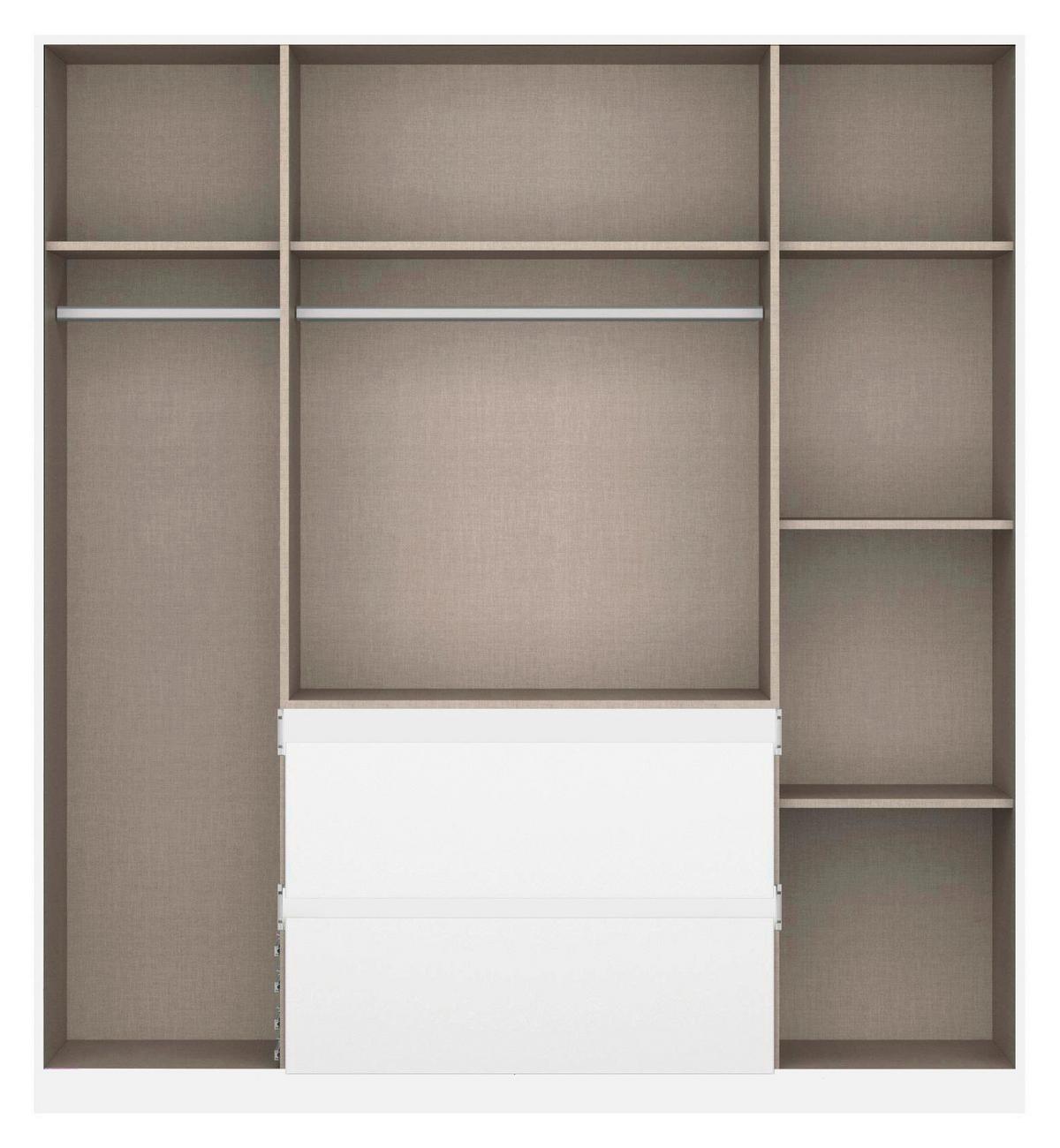 Nidda B: 181 cm Weiß Nidda - Silberfarben/Weiß, Basics, Holzwerkstoff (181/197/54cm) - Rauch Möbel