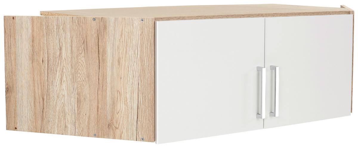 Nástavec na skříň Wien alpská bílá/ dub San Remo - bílá/barvy dubu, Konvenční, kompozitní dřevo/plast (120/39/54cm)