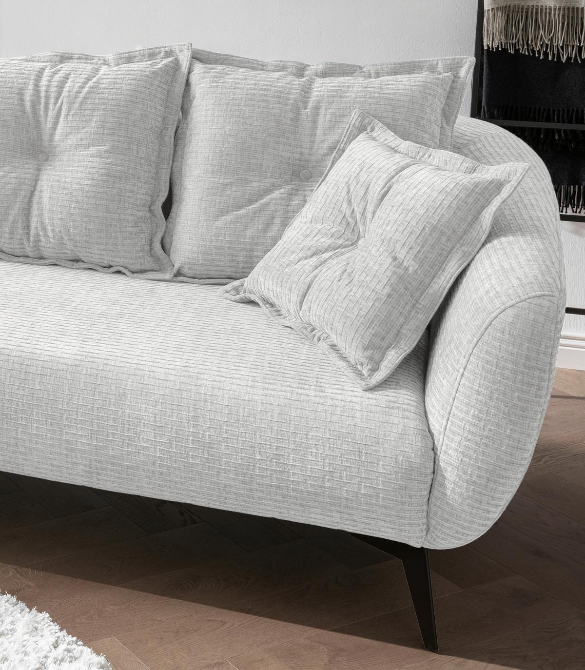 Ecksofa Baggio Weiß S: 162x277 cm - Schwarz/Weiß, MODERN, Textil (162/277cm) - Livetastic