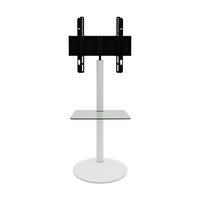 TV-Rack Schwenkbar Cirla Max. 40 Kg - Klar/Weiß, Basics, Glas/Metall (55/100/45cm) - MID.YOU