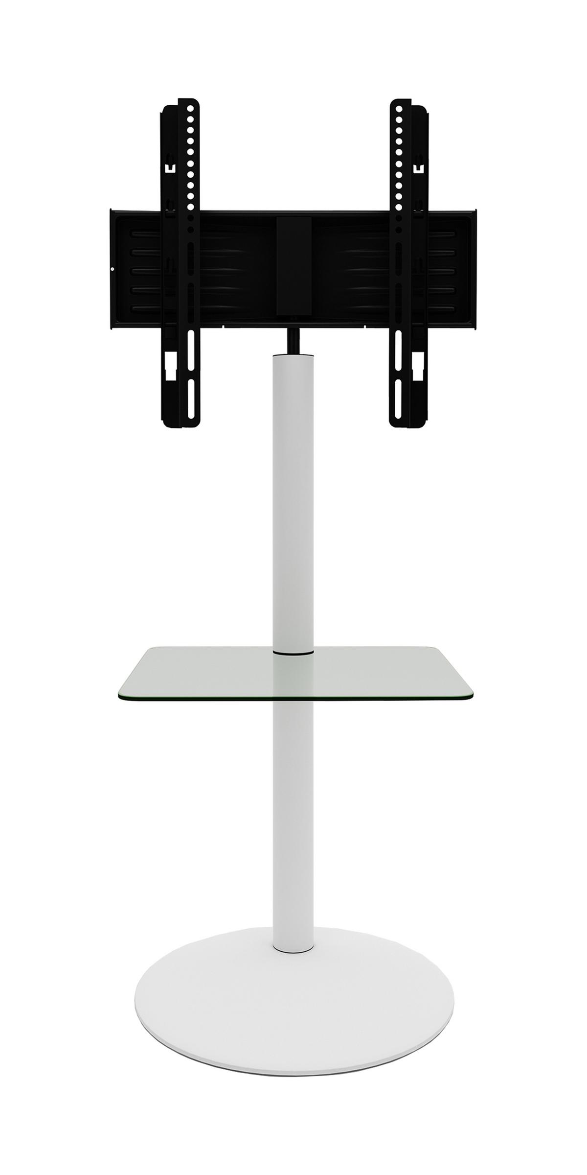 TV-Rack Schwenkbar Cirla Max. 40 Kg - Klar/Weiß, Basics, Glas/Metall (55/100/45cm) - MID.YOU