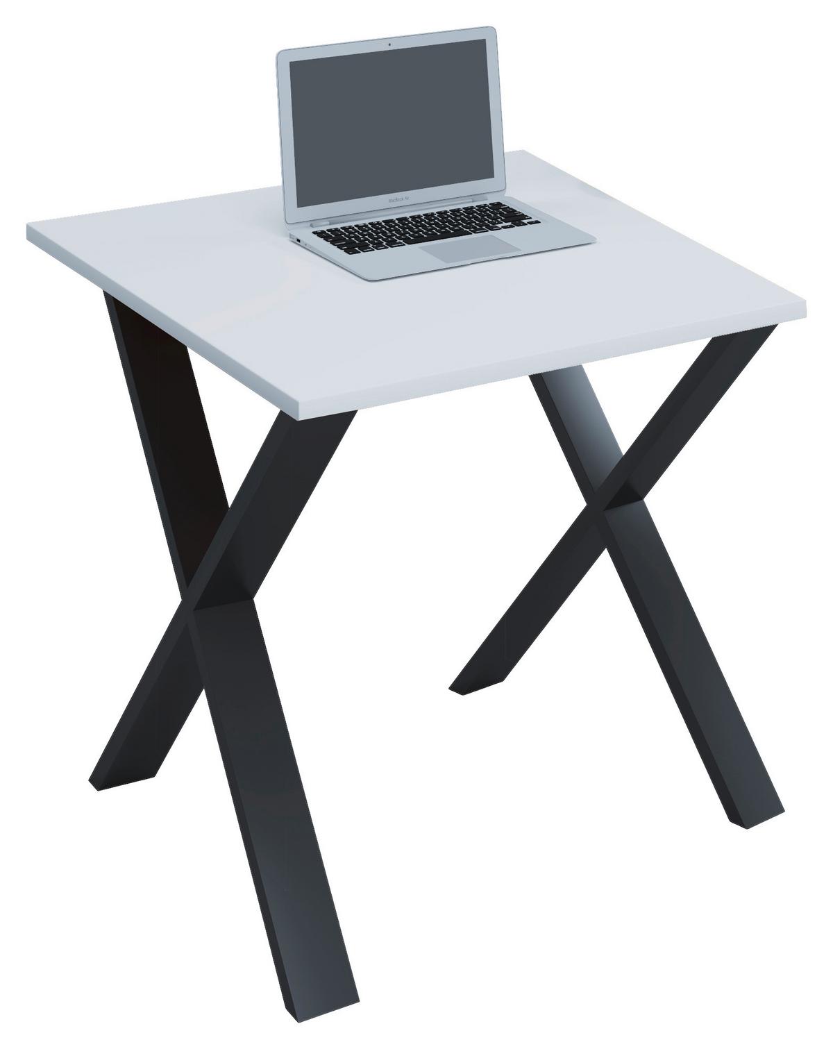 Schreibtisch Lona Weiß B: 80 cm - Schwarz/Weiß, MODERN, Holzwerkstoff/Metall (80/80/76cm) - MID.YOU