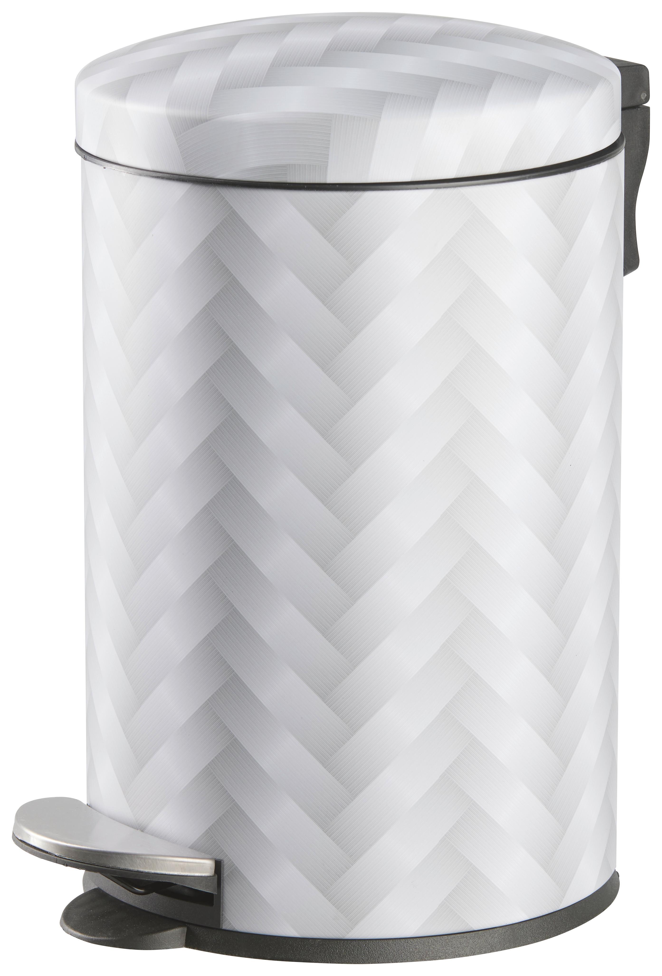 KOŠ S NÁŠLAPNÝM PEDÁLEM MASON - 12L - bílá/černá, Konvenční, kov/plast (25/41cm) - Modern Living