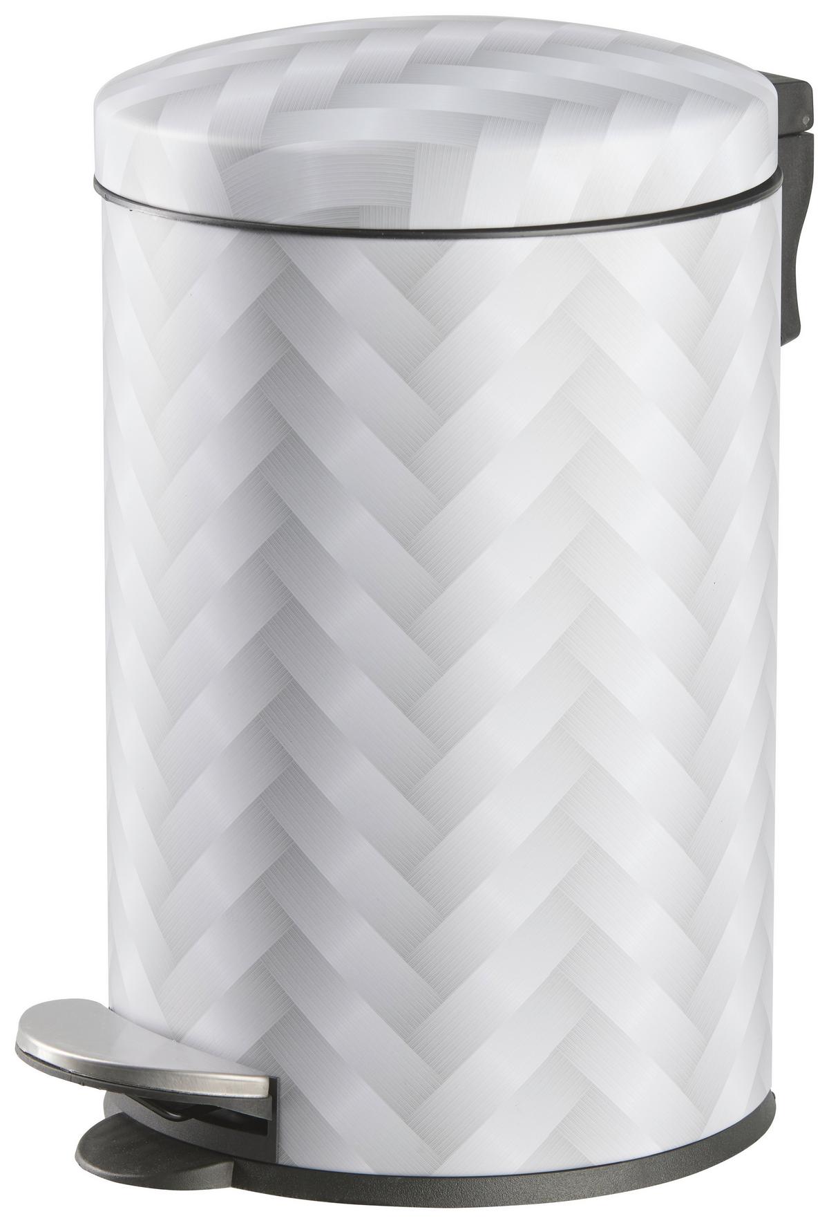 KOŠ S NÁŠLAPNÝM PEDÁLEM MASON - 12L - bílá/černá, Konvenční, kov/plast (25/41cm) - Modern Living