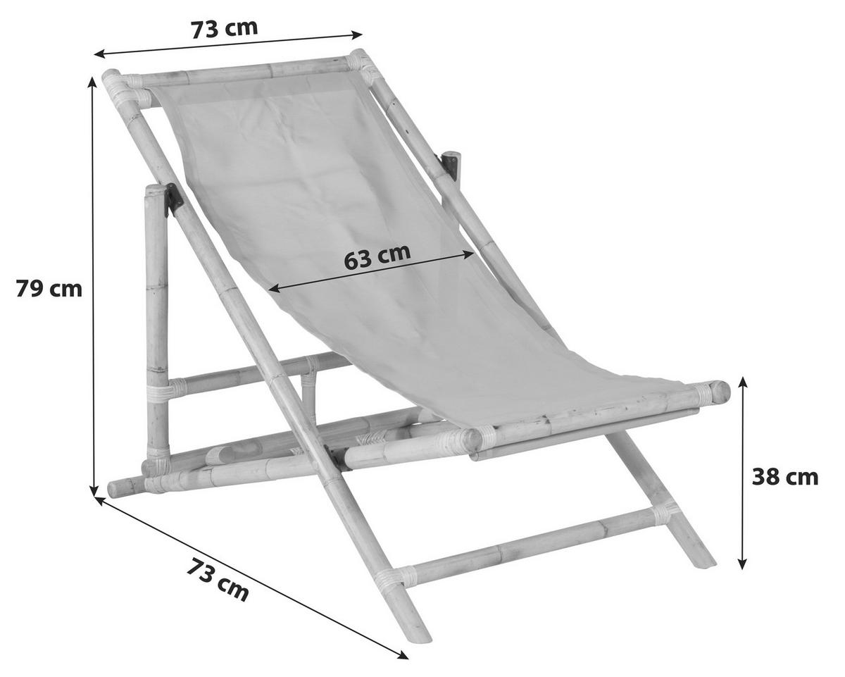 Strandsessel Cane - Grau, KONVENTIONELL, Holz/Textil (73/79/73cm) - Gardenson