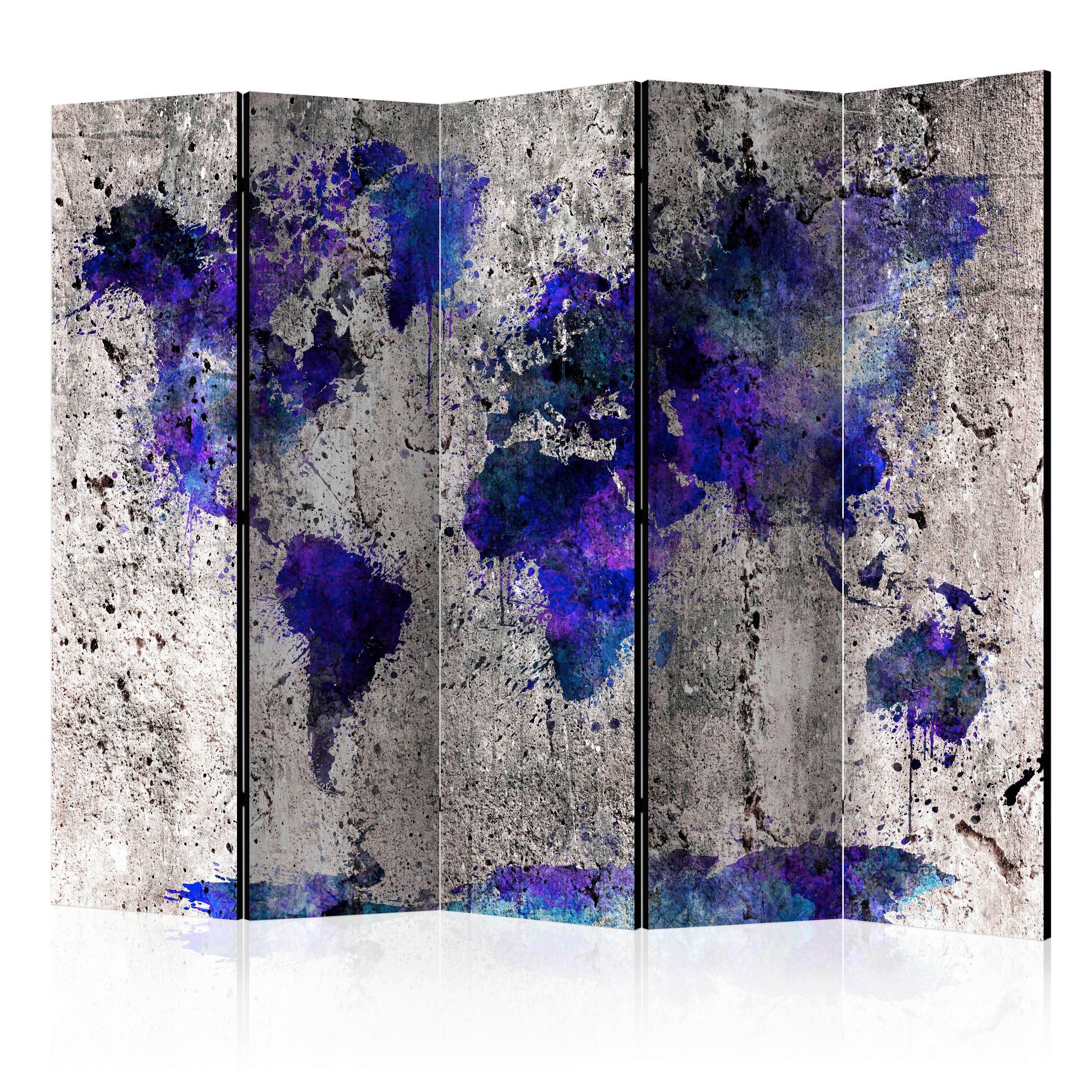 PARAVENT Violett Beige B: 225 cm - Beige/Violett, Basics, Holz/Textil (225/172/3cm) - artgeist