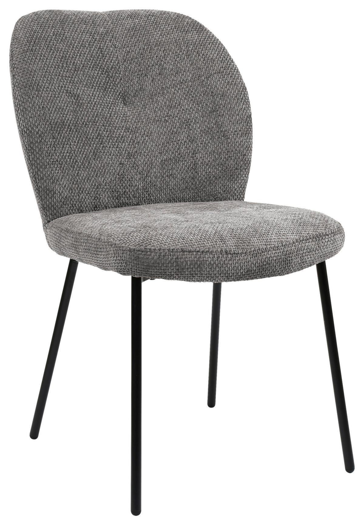 Židle MARA sivá - šedá/černá, Lifestyle, kov/dřevo (52/87/64cm) - Mömax