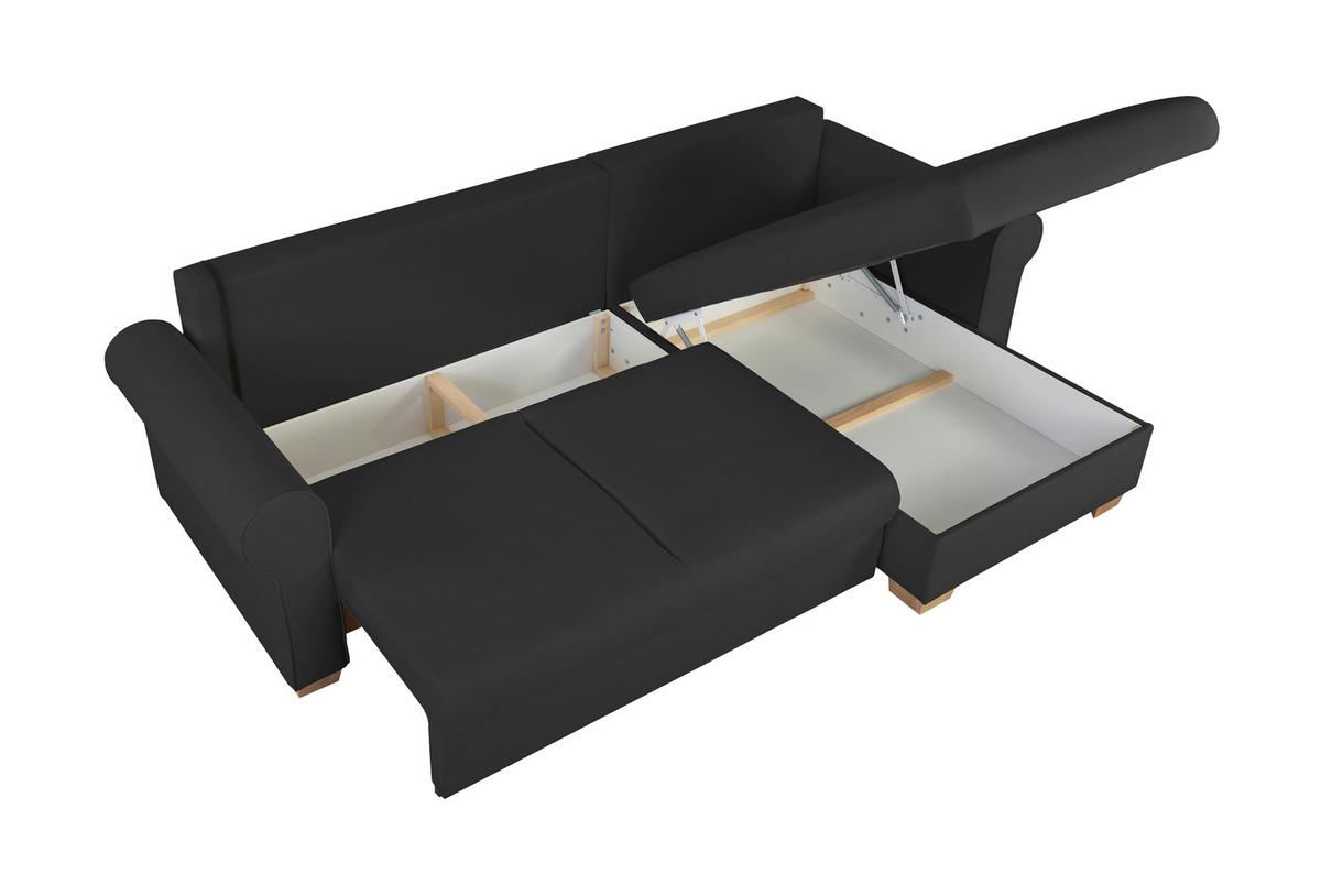 Ecksofa Arles Anthrazit 99 S: 266x161 Cm - Anthrazit/Buchefarben, Design, Textil (266/161cm) - MID.YOU