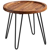 Konferenční stůl Sheesham - černá/barvy sheesham, Moderní, kov/dřevo (45/45/40cm) - MID.YOU