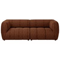 Sofa Laos Terracotta/Schwarz, 240 cm - Terracotta/Schwarz, Design, Textil (240/80/95cm) - MID.YOU
