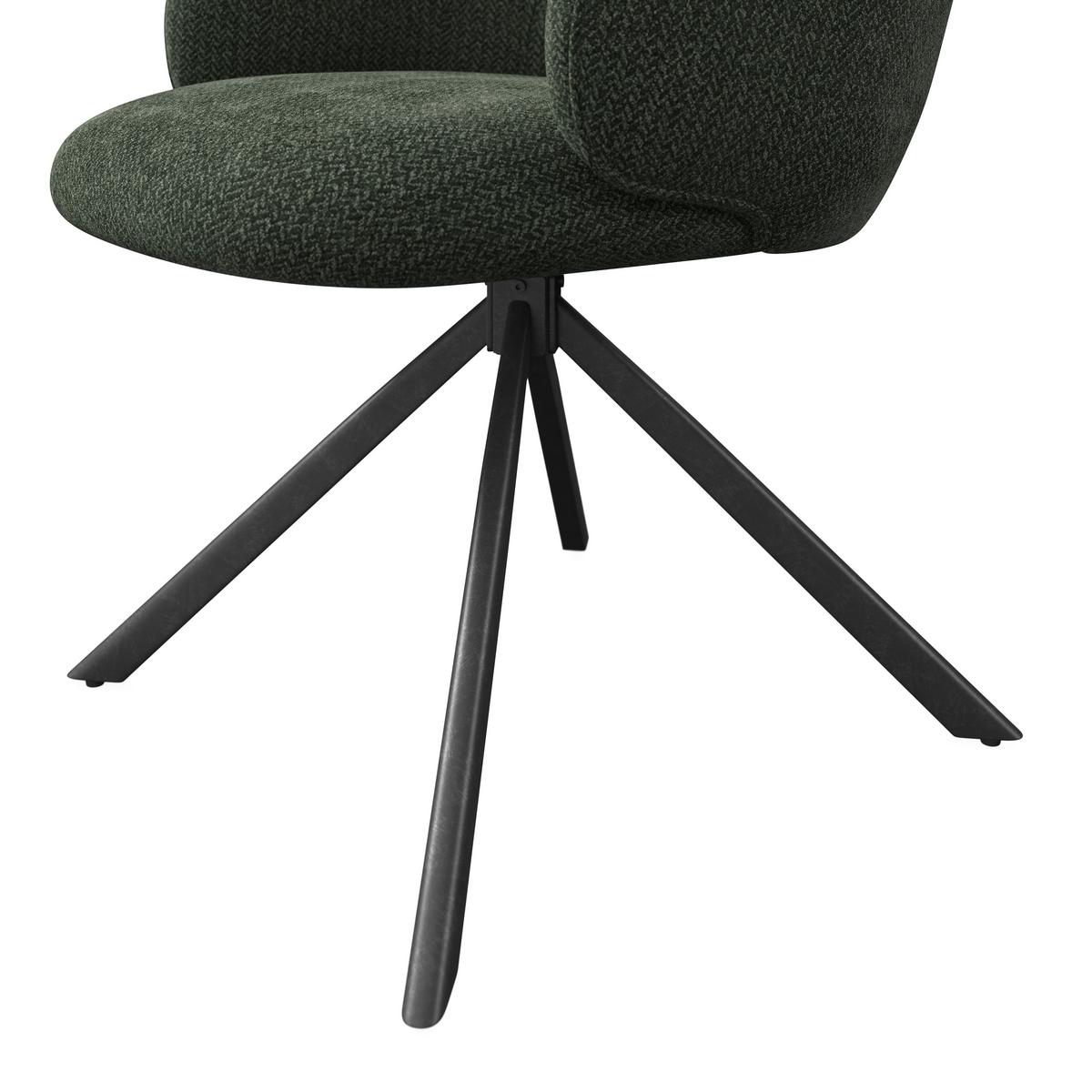 ŽIDLE S PODRUČKAMI LIORA - černá/zelená, Moderní, kov/textil (57,5/84/61cm) - Bessagi Home