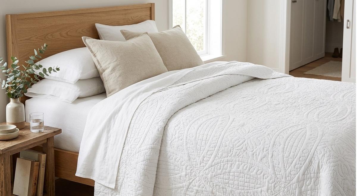 Tagesdecke Agnes 220x240 cm Silber, Synthetikfaser - Silberfarben, ROMANTIK / LANDHAUS, Textil (220/240cm) - James Wood