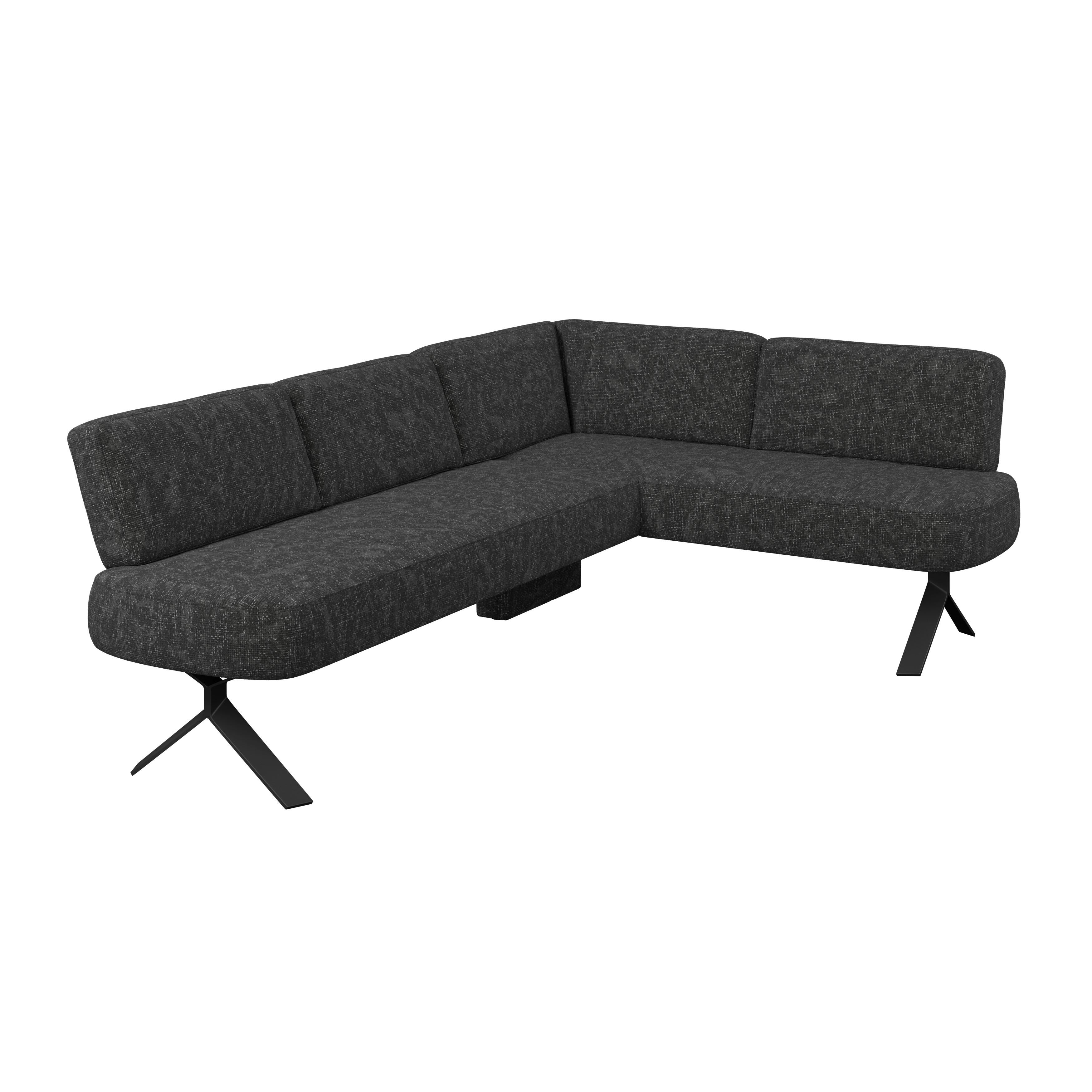 Eckbank dunkelgrau/Metallbeine Ulmo, S:248x176cm
