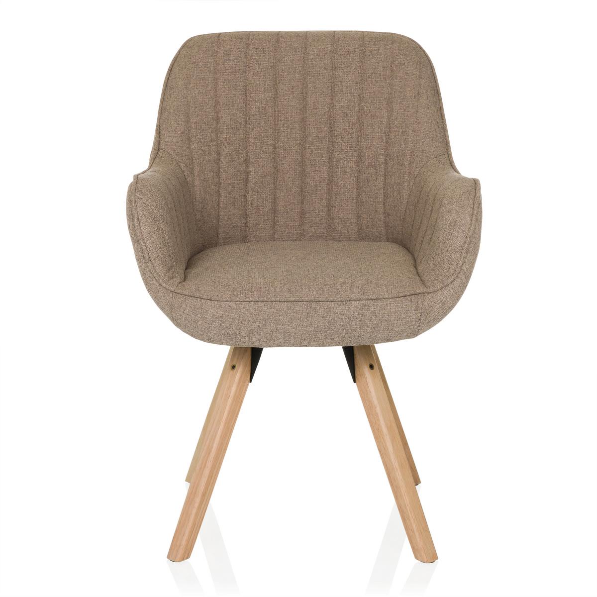 Armlehnstuhl Scandi Ted Beige B: 56 cm - Beige/Buchefarben, MODERN, Holz/Textil (56/84/62cm) - MID.YOU