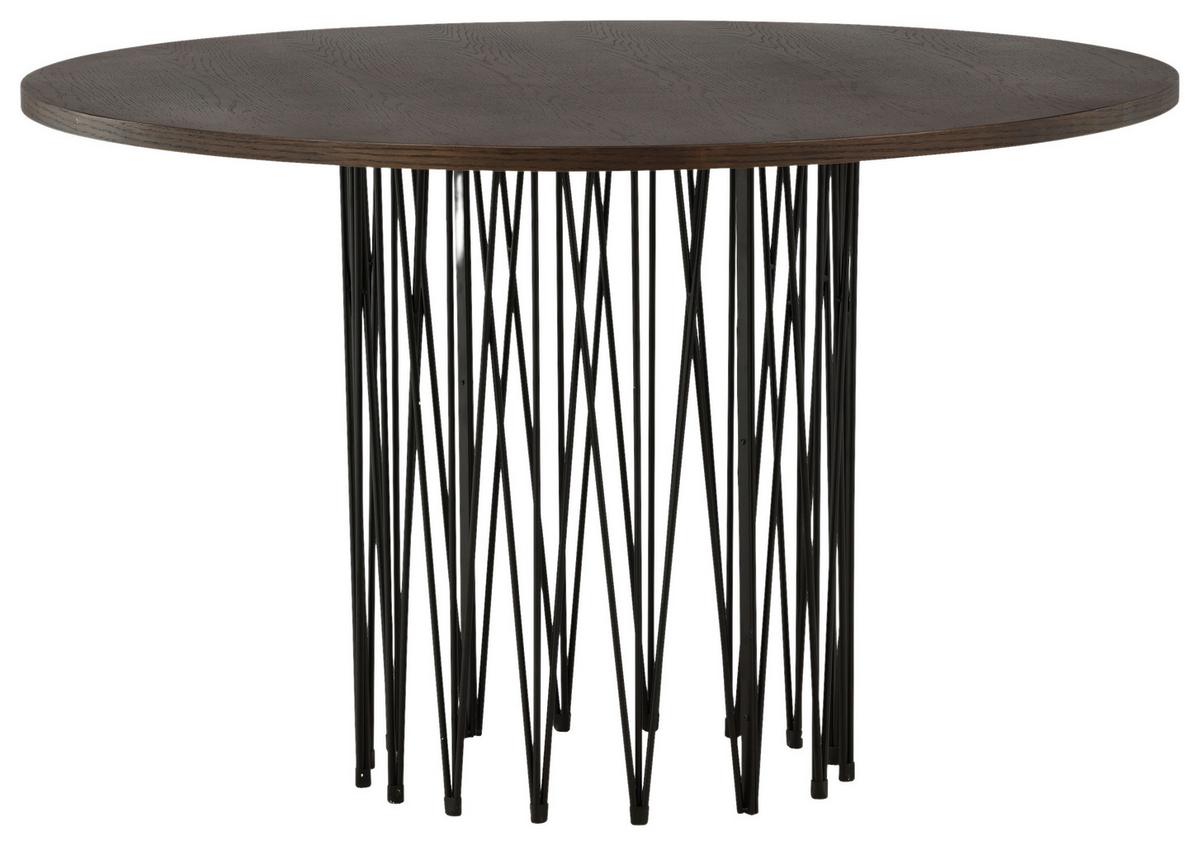 Esstisch Stone - Dunkelbraun/Schwarz, Design, Holzwerkstoff/Metall (120/120/74cm) - Livetastic