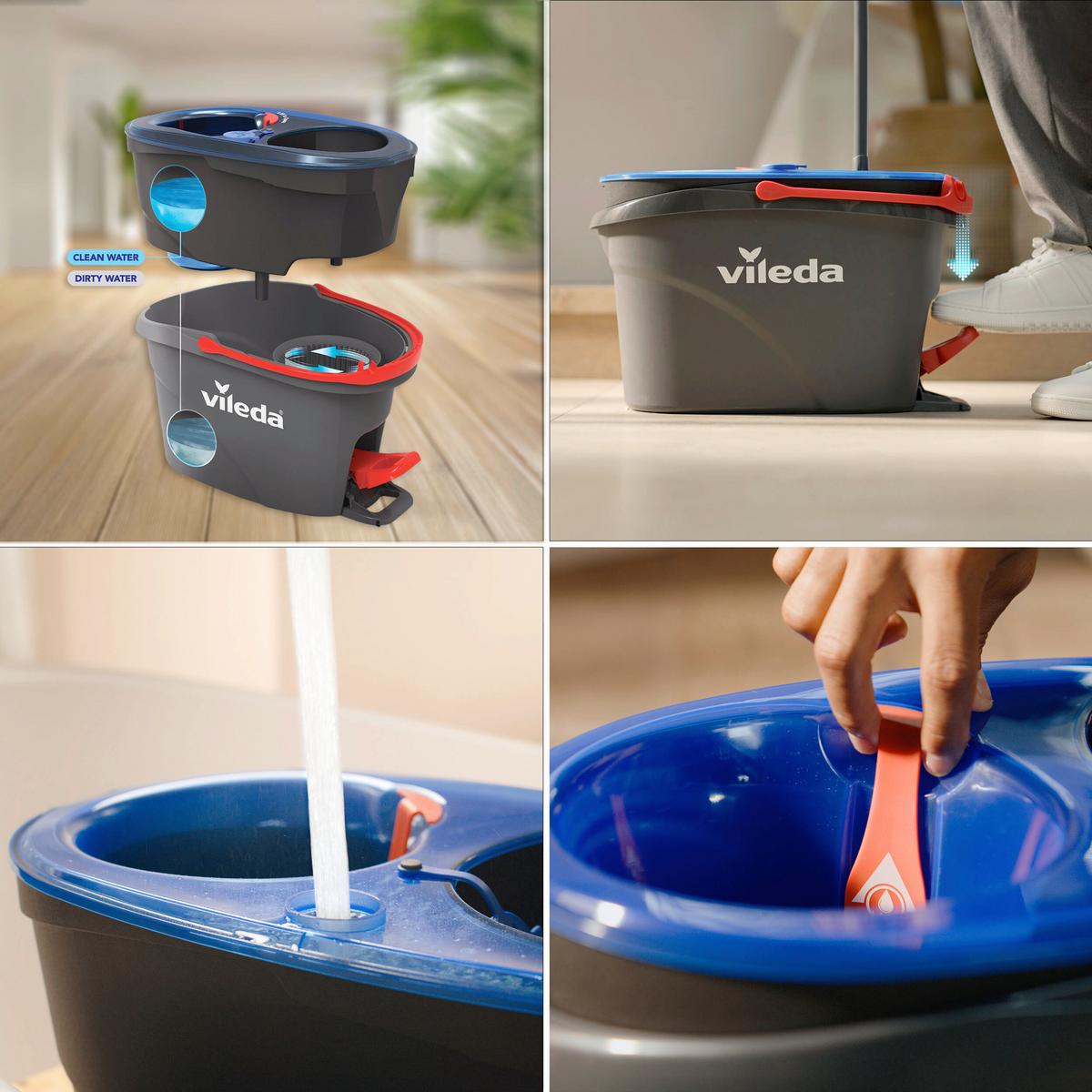 Čistiaca sada H2PrO VILEDA H2PRO STRAPCOVÝ MOP - viacfarebná, Basics, kov (30/32/49.5cm) - Vifian 