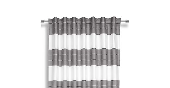 Vorhang mit Schlaufen und Band Nadine 140x245 cm Silber/ Weiß - Silberfarben, KONVENTIONELL, Textil (140/245cm) - Luca Bessoni