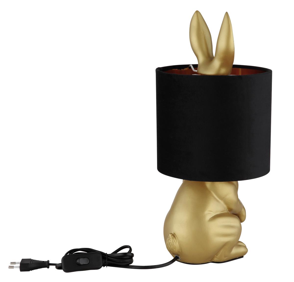 Tischleuchte 21633g Hase - Goldfarben/Schwarz, Trend, Kunststoff/Textil (18/41cm) - Globo