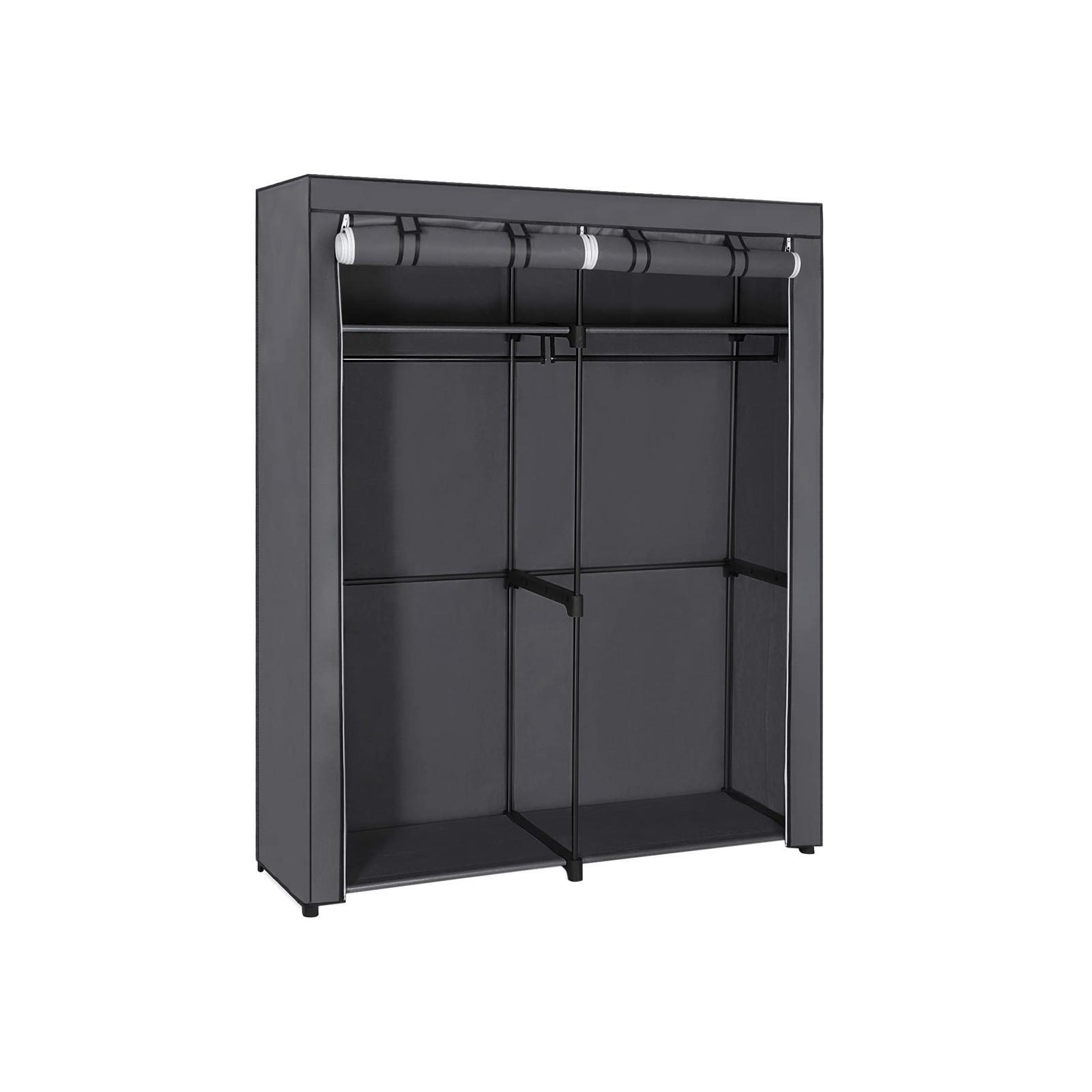 Látková skriňa š. 40 cm, sivá - sivá, Trend, kov/textil (140/174/43cm) - Boxxx