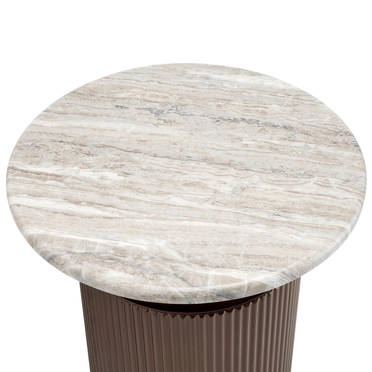 KONFERENČNÝ STOLÍK SOLCO -TREND- - bronzová/prírodná farba, Lifestyle, kov/kompozitné drevo (44/46cm) - Premium Living