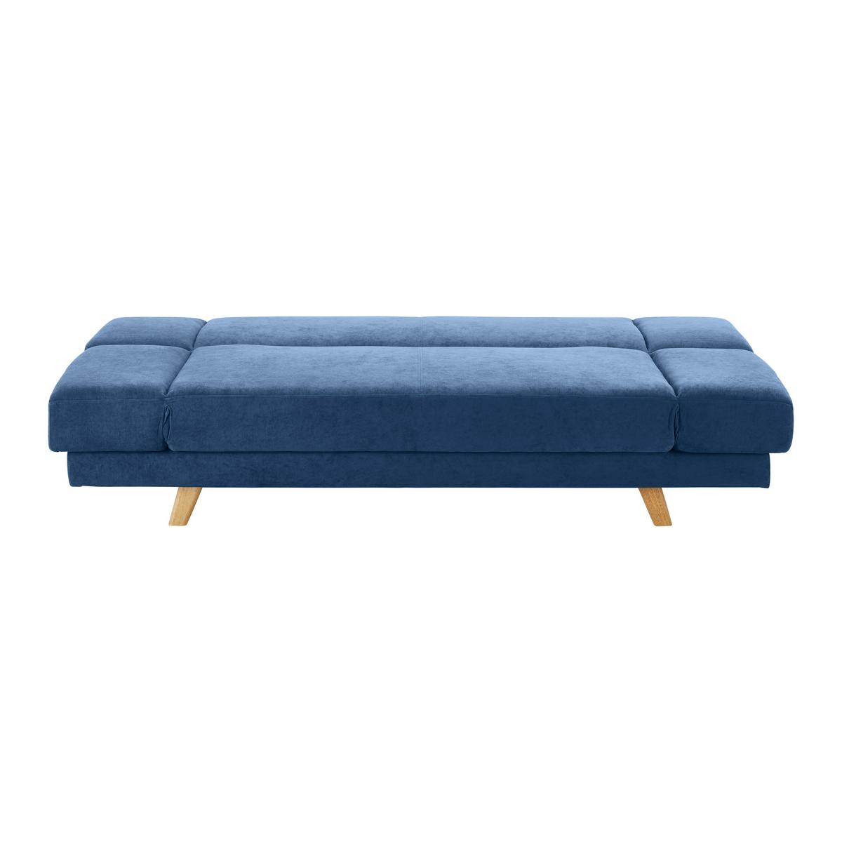 Pohovka FUNKY modrá - modrá/přírodní barvy, Moderní, dřevo/textil (183/73/79cm) - Bessagi Home