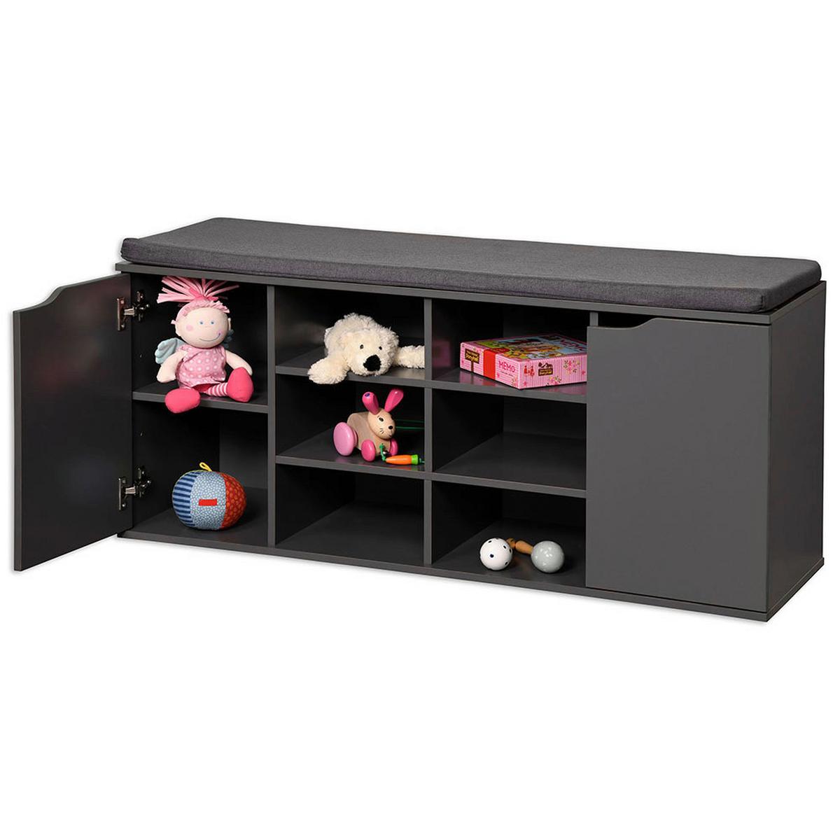 Schuhschrank Kesper Grau Holz Dekor B: 103 Cm - Grau, Basics, Holzwerkstoff/Textil (103/48/30,50cm) - Kesper