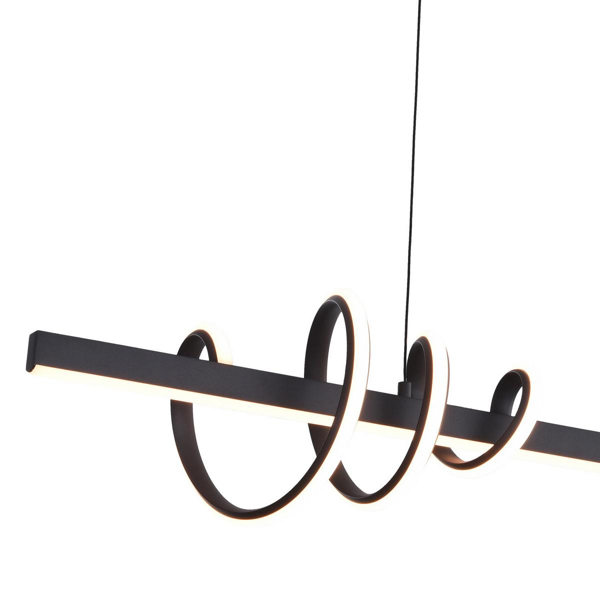 LED-Pendelleuchte Swing Schwarz L: 120 cm - Schwarz, Design, Metall (120/23/150cm)