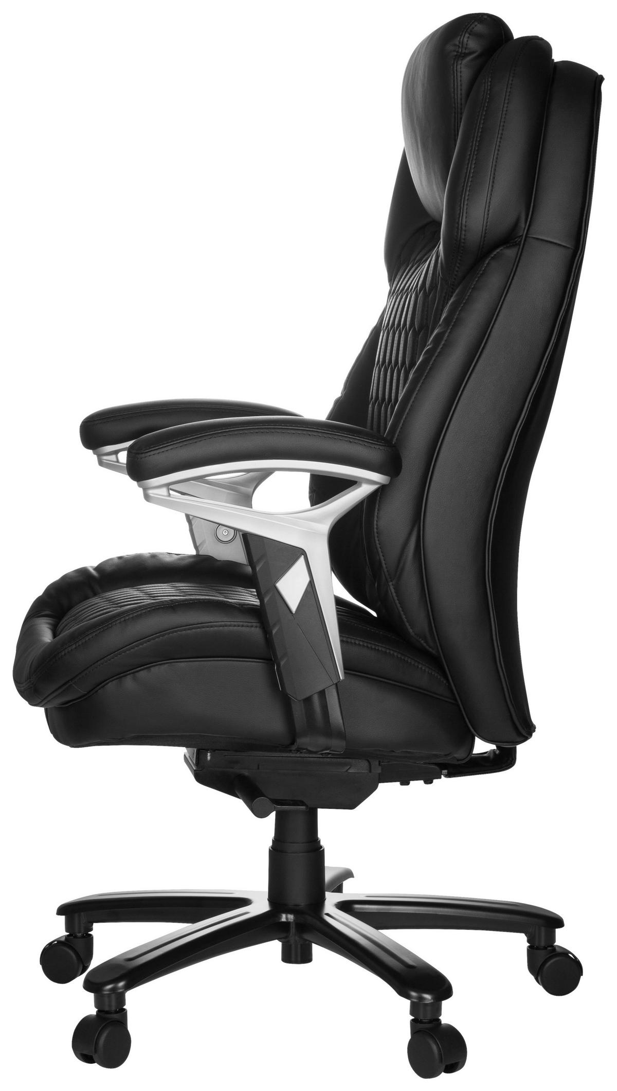 Chefsessel Xxl Pullmann Schwarz - Silberfarben/Schwarz, MODERN, Kunststoff/Textil (73/138/85cm) - MID.YOU