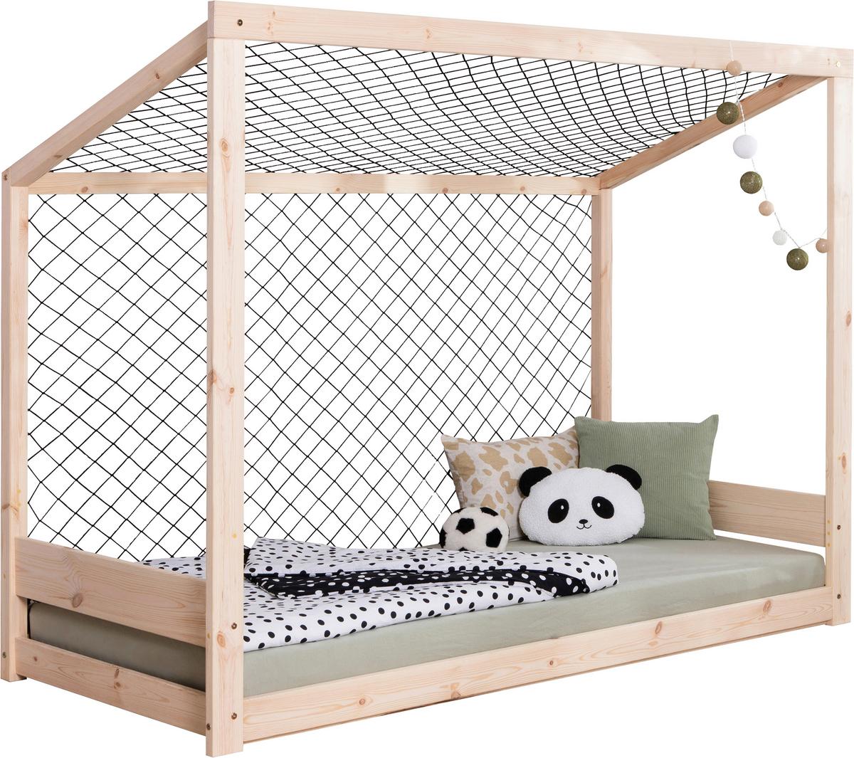 Bodenbett mit Bettkasten 90x200 cm Naturfarben - Naturfarben, MODERN, Holz (90/200cm) - MID.YOU