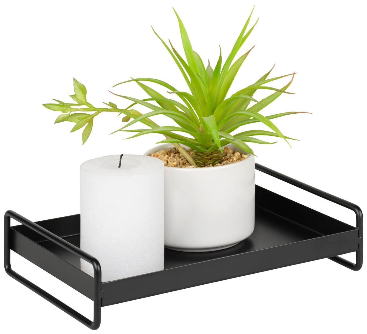 Dekoračný podnos Leona S - čierna, kov (26/18/6cm) - Mömax