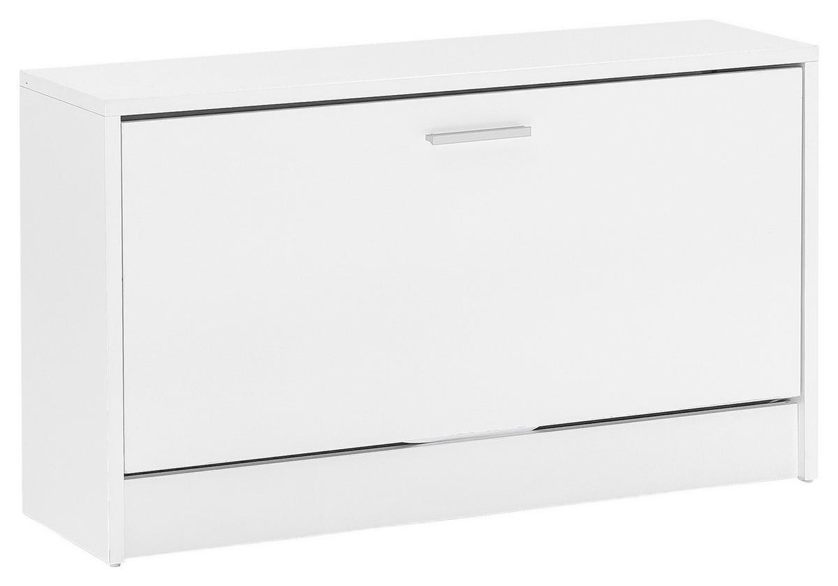 Schuhkipper Zoey 1 Kippfach 8 Paar Weiß B: 80 cm - Weiß, KONVENTIONELL, Holzwerkstoff (80/47/24cm) - MID.YOU