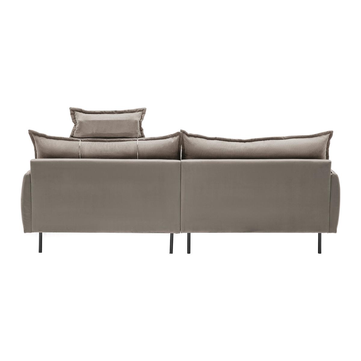 Rohová sedačka NUOVO, obojstranná, sivohnedá - čierna/taupe, Modern, kov/textil (245/190cm) - Mömax