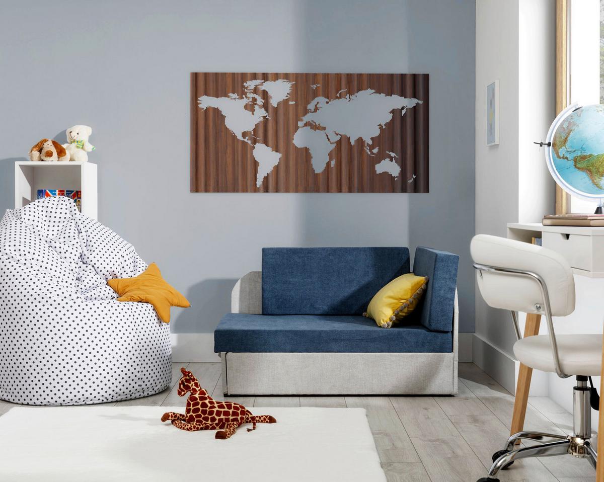 Récamiere Rosa Rechts Blau, Hellgrau, B: 104 Cm - Blau/Hellgrau, Design, Textil (104/60/75cm) - MID.YOU