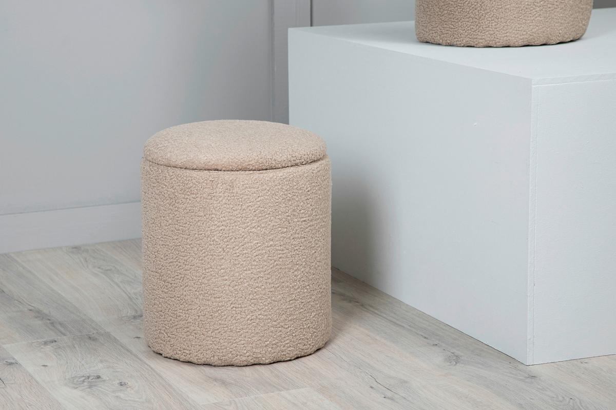 Pouf Limpen - Beige, Design, Textil (32/40/32cm) - Livetastic