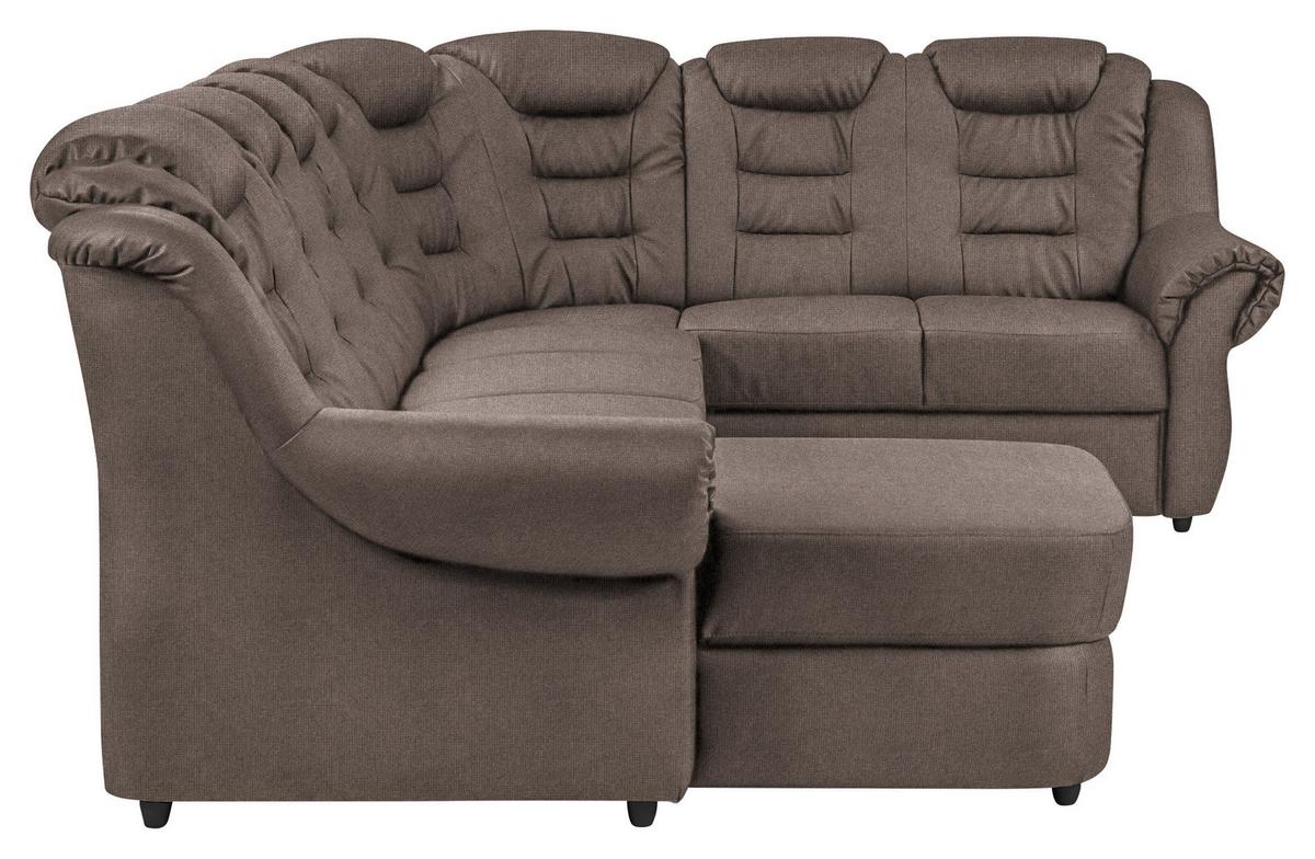 Wohnlandschaft Boston Taupe Chenille - Taupe/Schwarz, KONVENTIONELL, Textil (165/333/216cm) - Livetastic