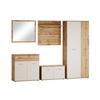 Garderobe Eva 5-teilig Weiß/eiche Artisan B: 260 Cm - Weiß/Eiche Artisan, Design, Holzwerkstoff (260/190/35cm) - MID.YOU