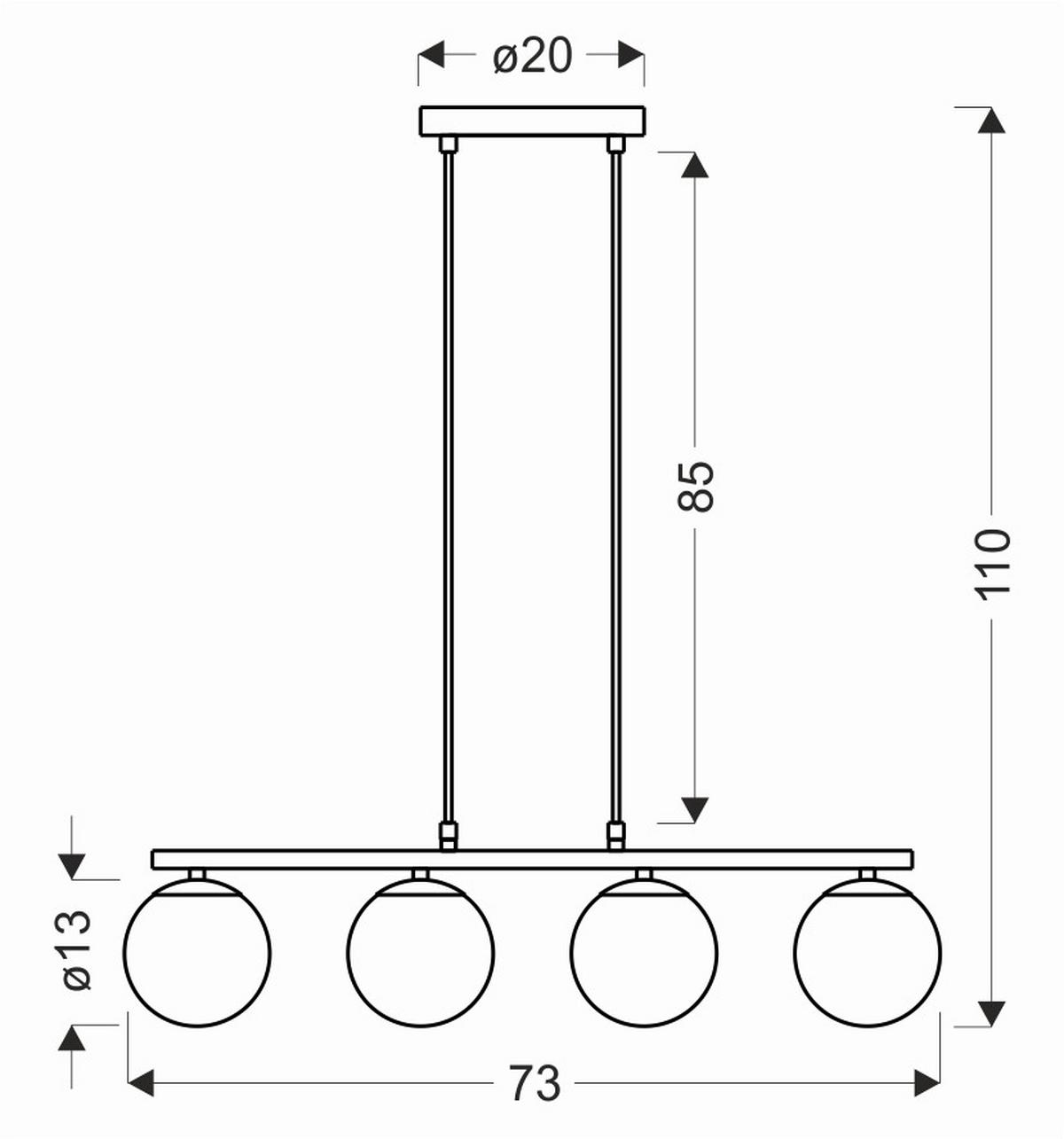 Pendelleuchte 34-37442 Carrine - Eichefarben/Schwarz, KONVENTIONELL, Metall (68/13/100cm)