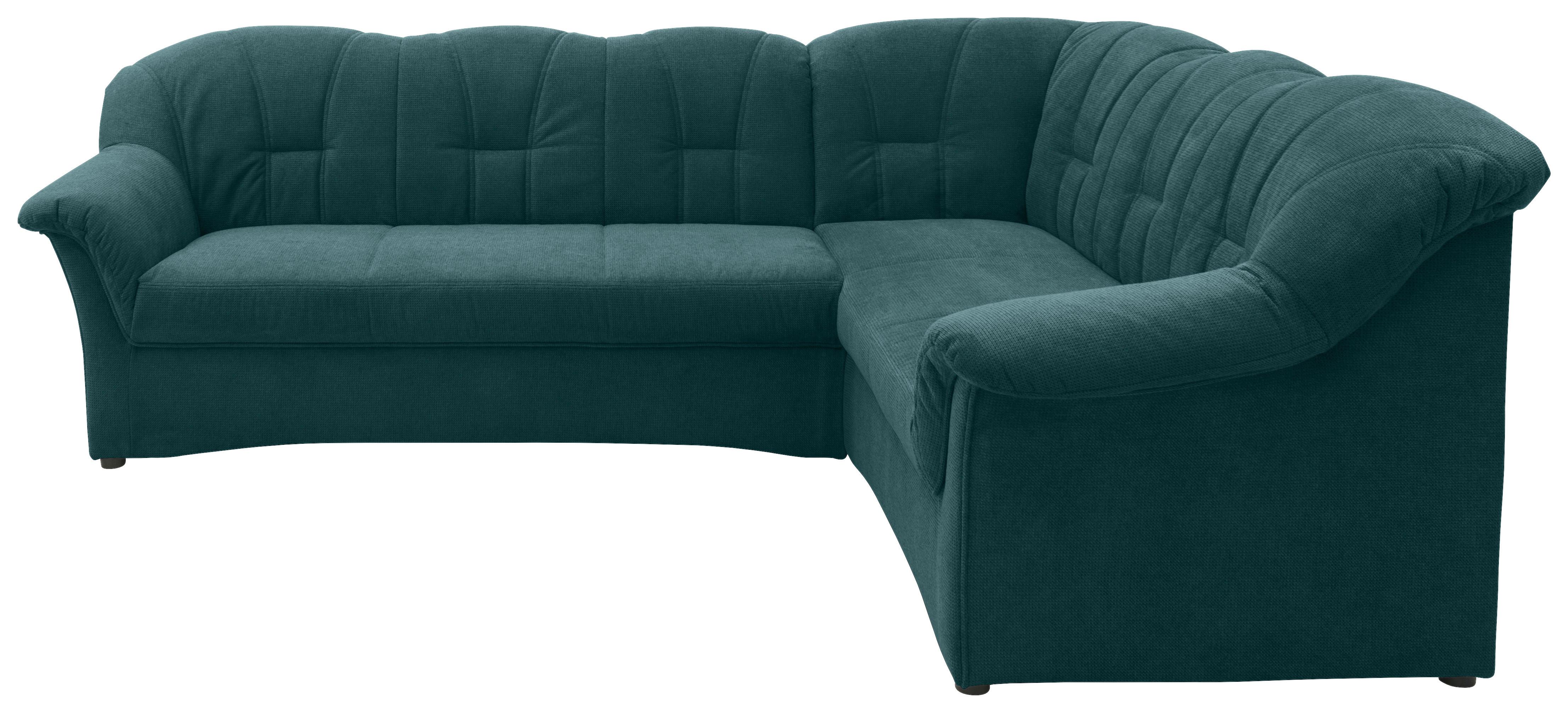 Ecksofa Papenburg Petrol - Petrol/Schwarz, KONVENTIONELL, Textil (243/192cm) - MID.YOU